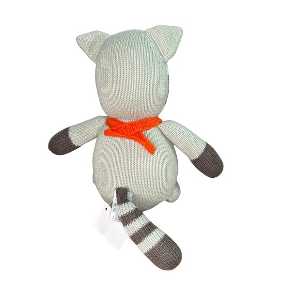 Pottery Barn Modern Baby Knit Raccoon Stuffed Animal Plush Toy 15” Tall - Picture 3 of 11